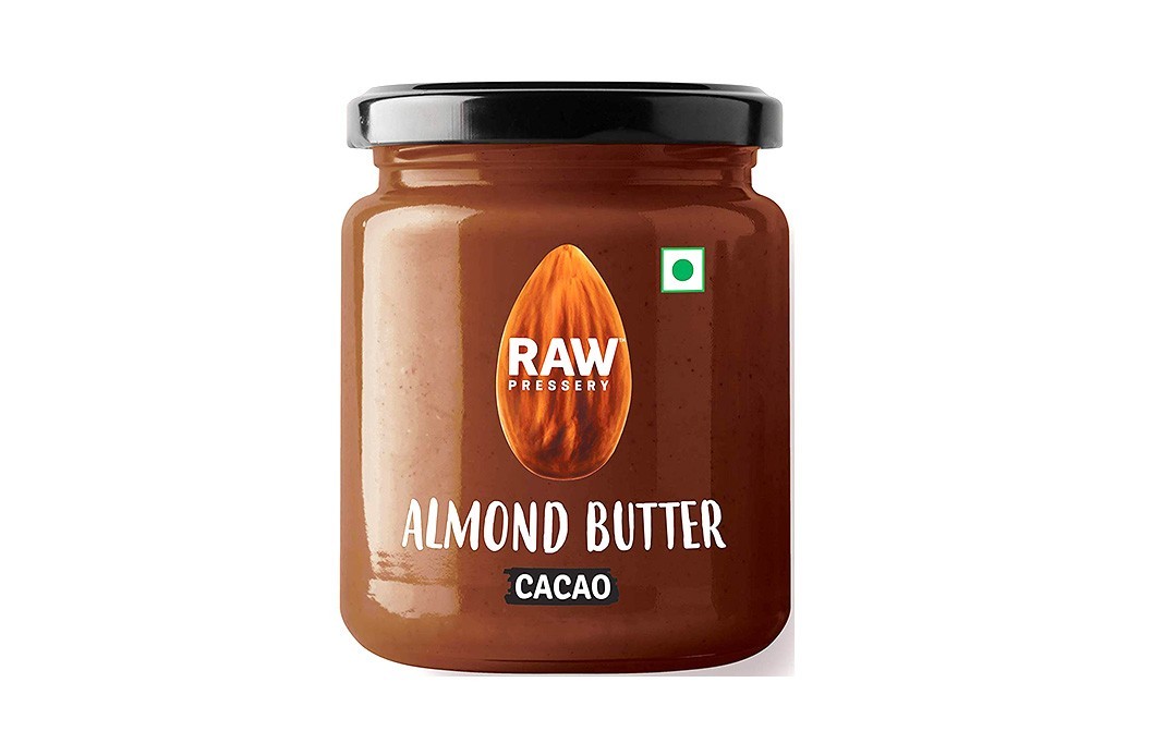 Raw Pressery Almond Butter, Cacao   Glass Jar  200 grams